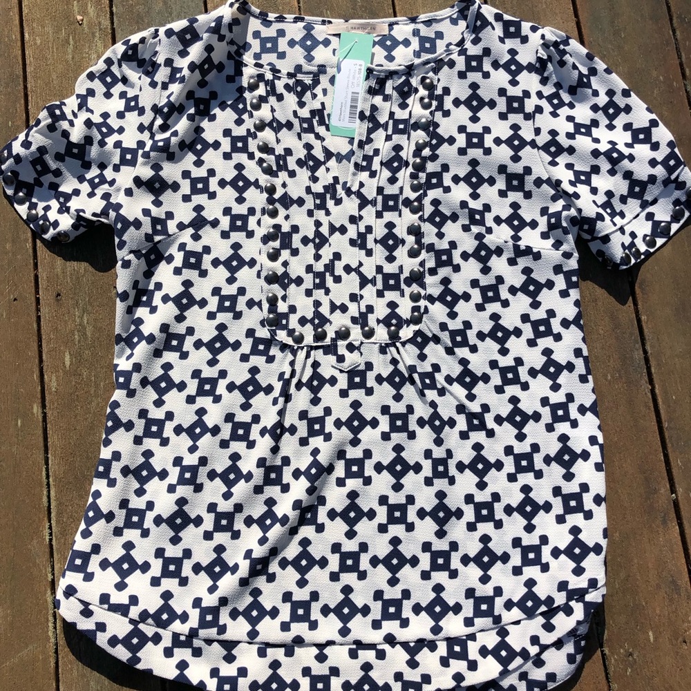 Women’s Studded Short Sleeve Blouse